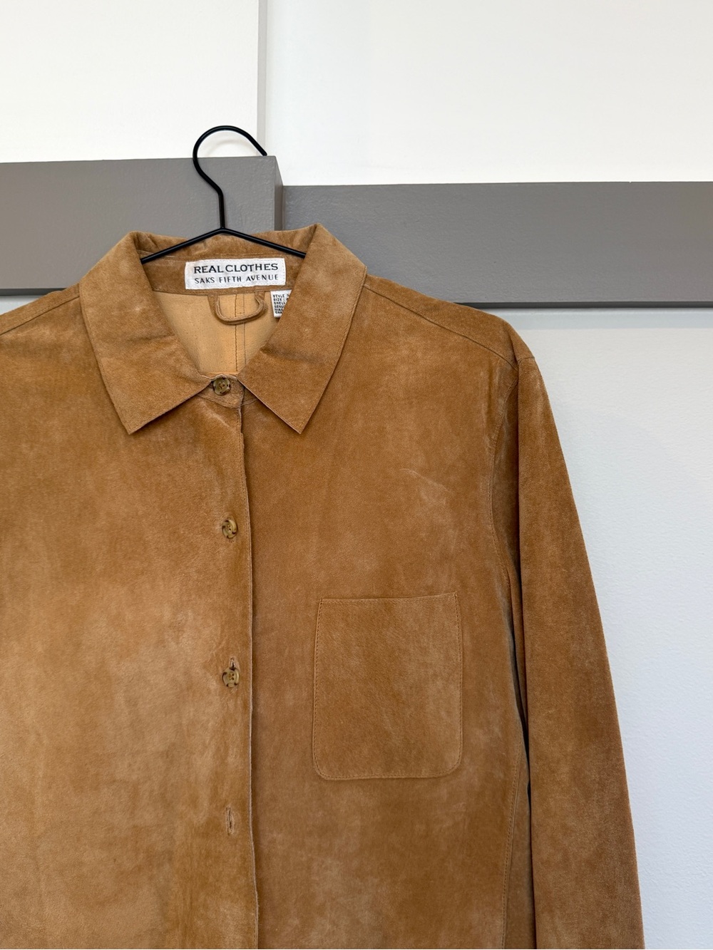Vintage Real Clothes for Saks Fifth Avenue genuine leather shirt